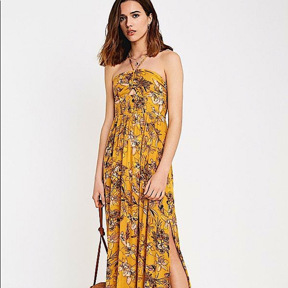 FREE PEOPLE | ONE STEP AHEAD | FLORAL YELLOW MAXI - Picture 3 of 7